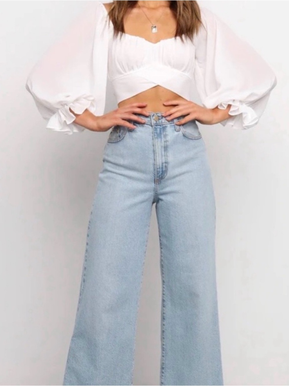 petal and pup demetri top white